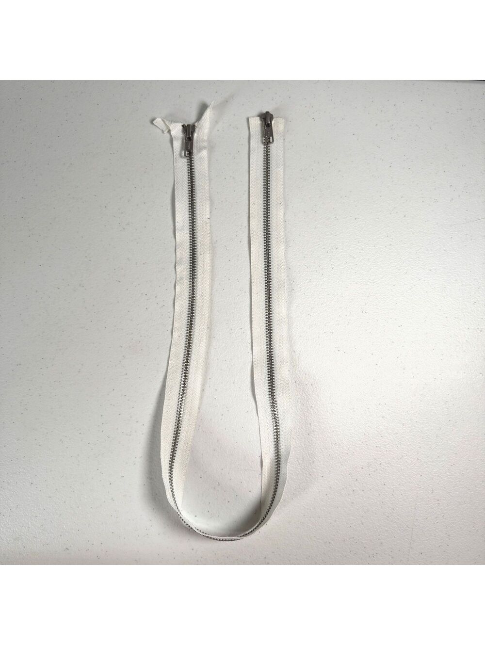 YKK 30 Inch White Metal Two Way Separating Reclaimed Zipper Dual Sliders #5